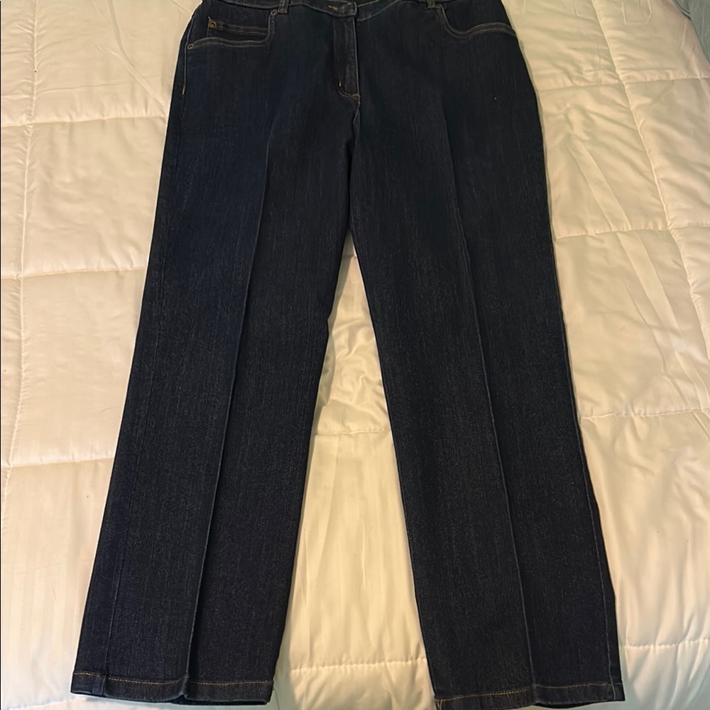 Allison Daley Dark Blue PETITE Straight Leg Jeans